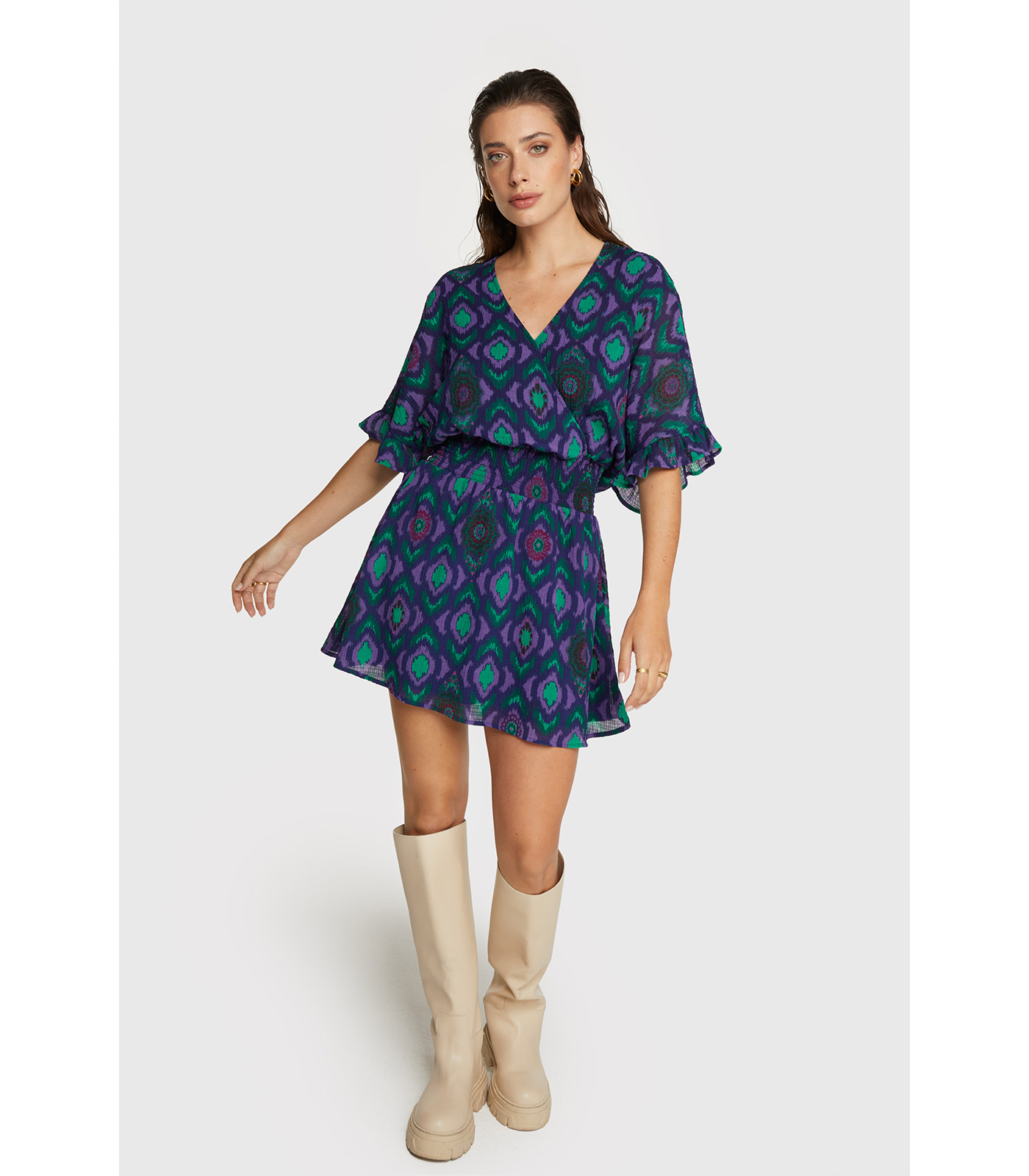 Ikat Fake Wrap Dress - Image 2