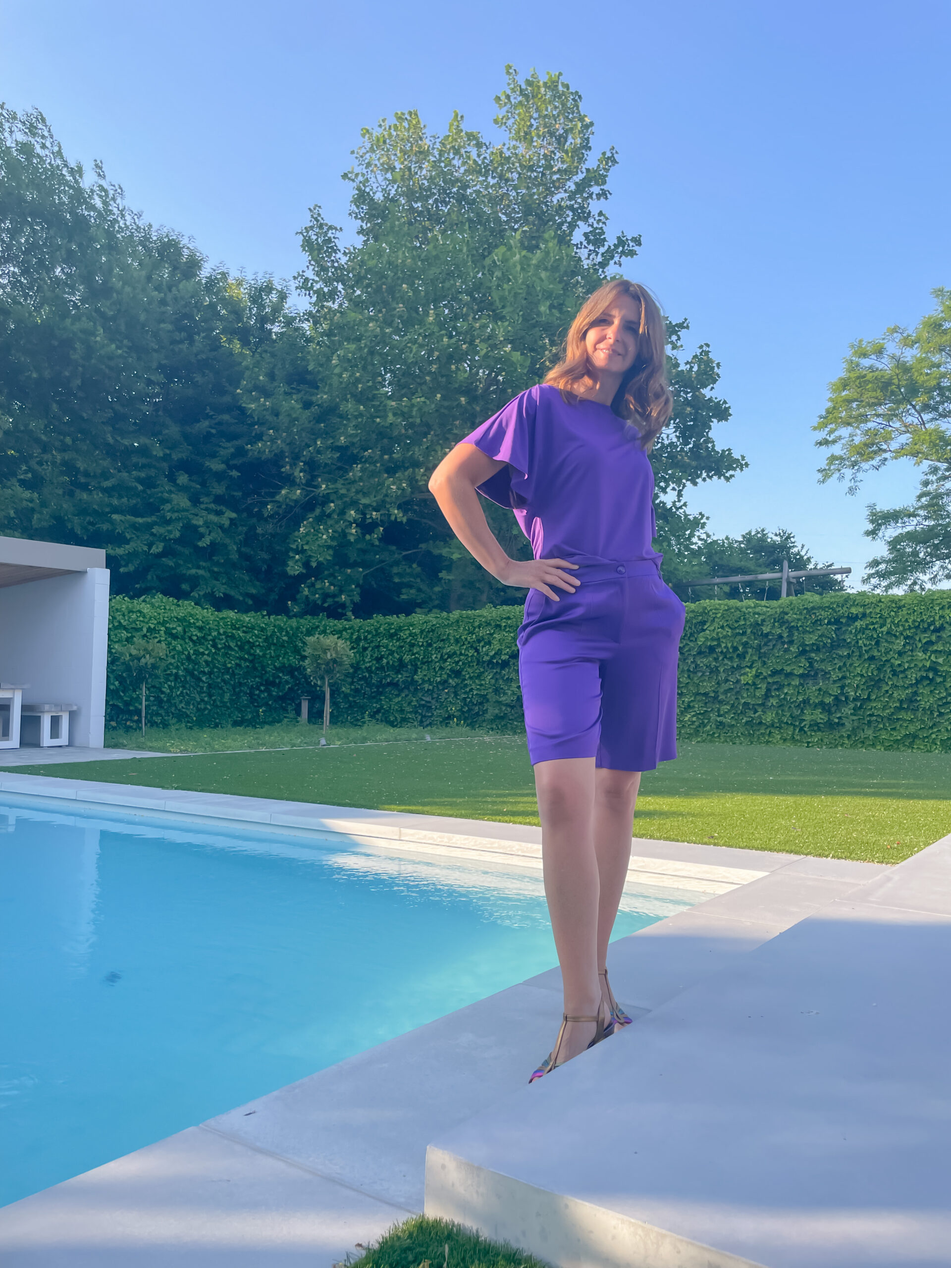 Purple Satin Short