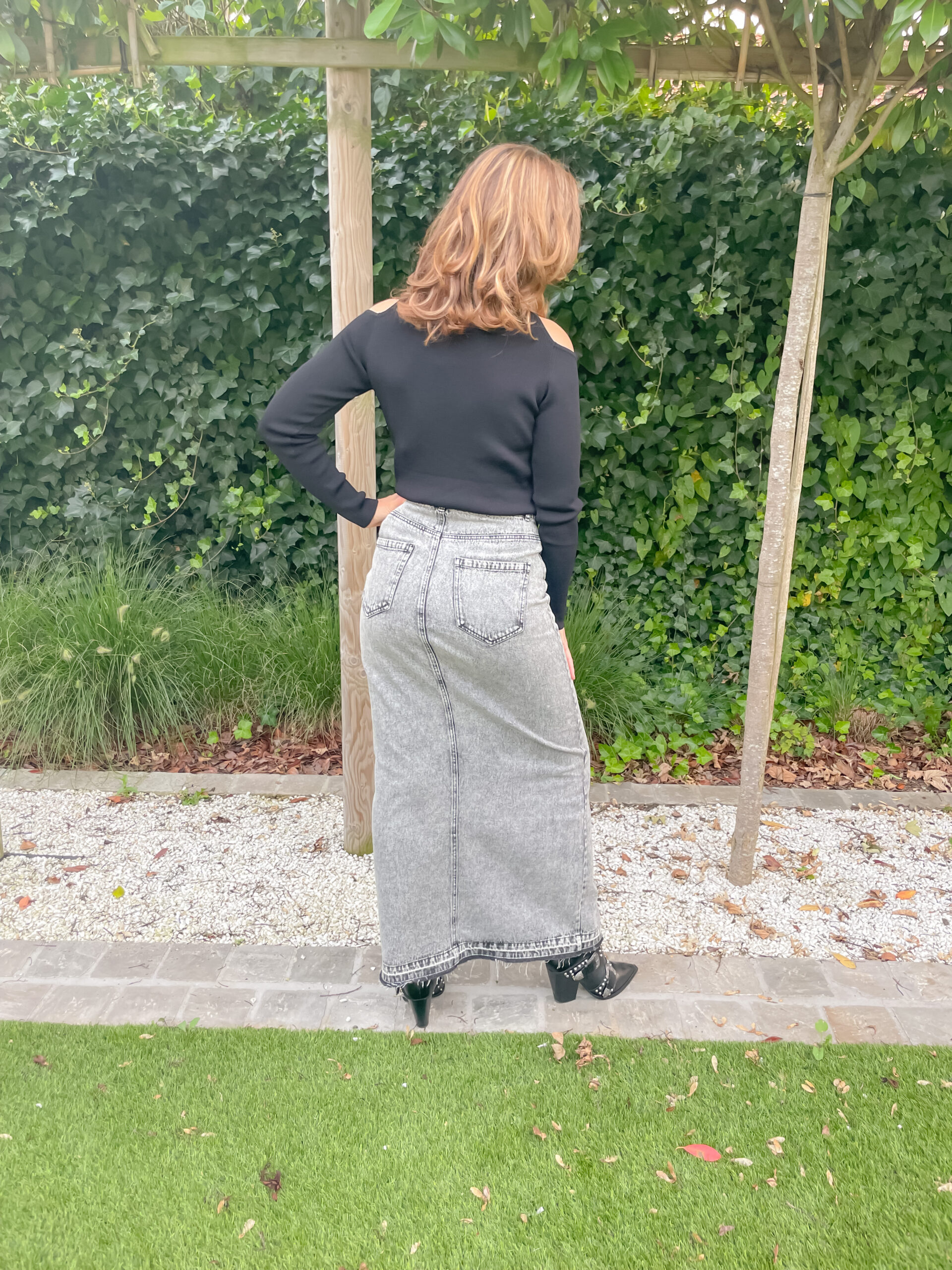 Charlee Long Denim Skirt - Image 4
