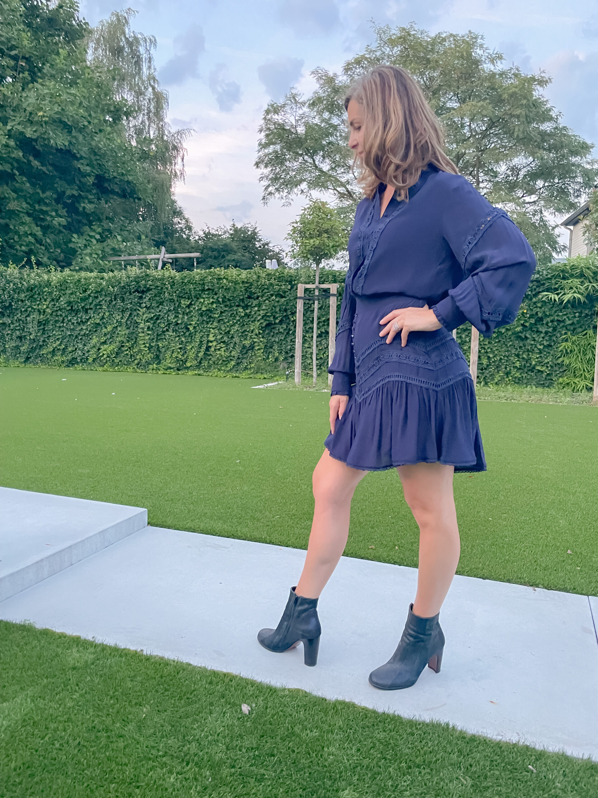 Navy Viscose Crepe Blouse - Image 2