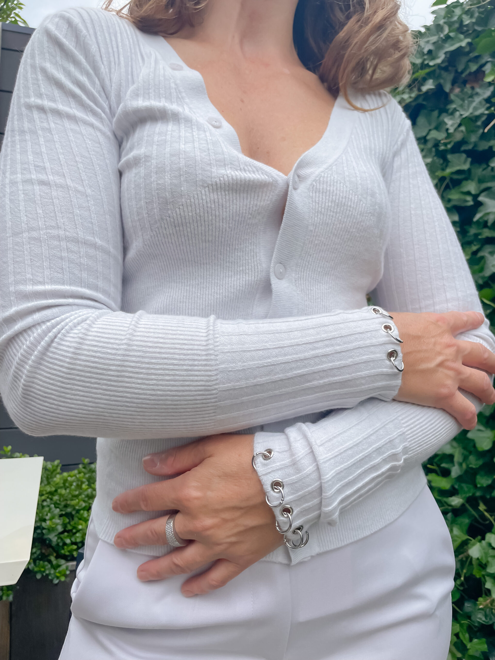 Slim Fit Cardigan Eldorado white