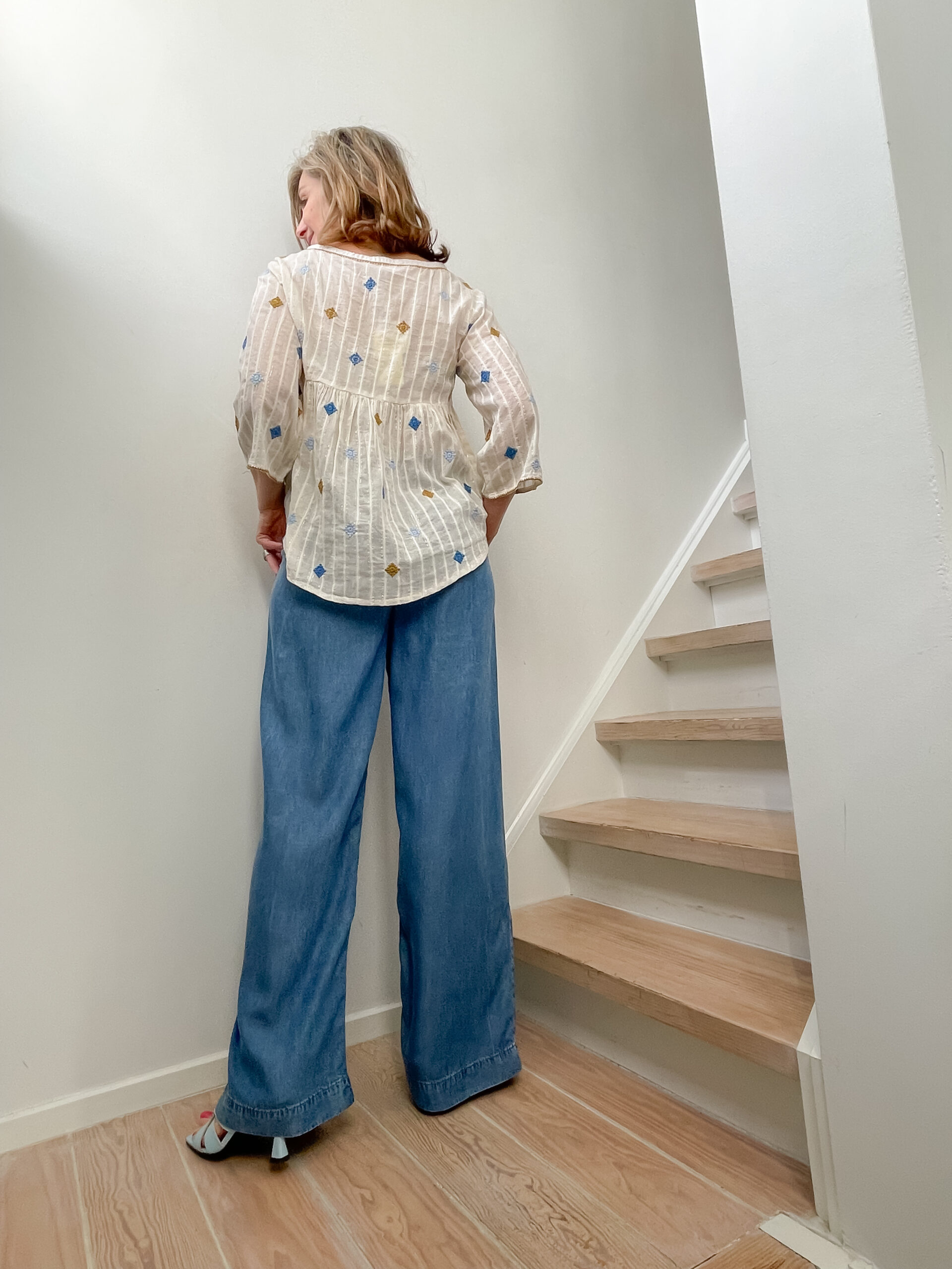 Pantaloni blue wash tencel - Image 3