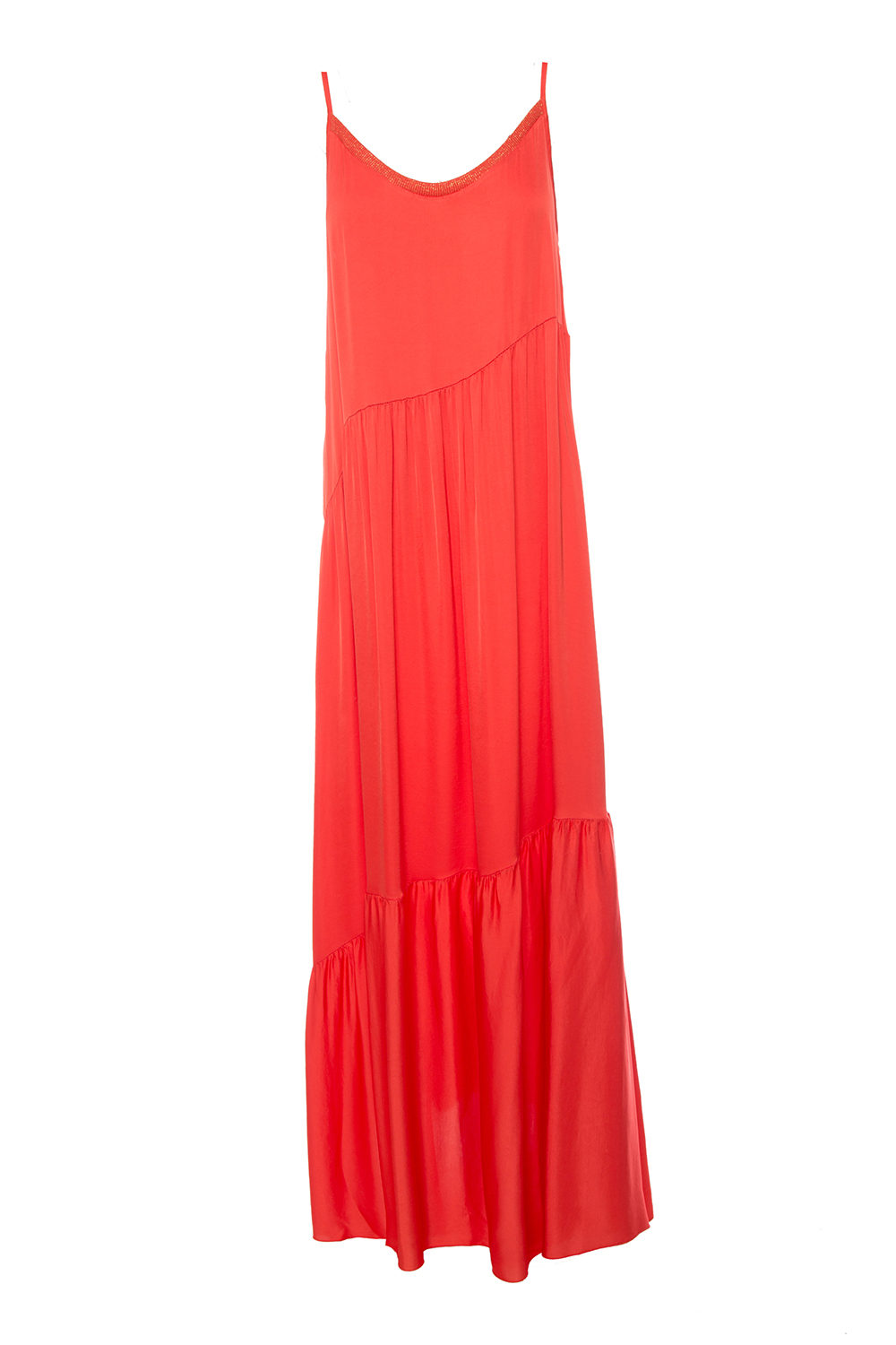 Long Satin dress coral