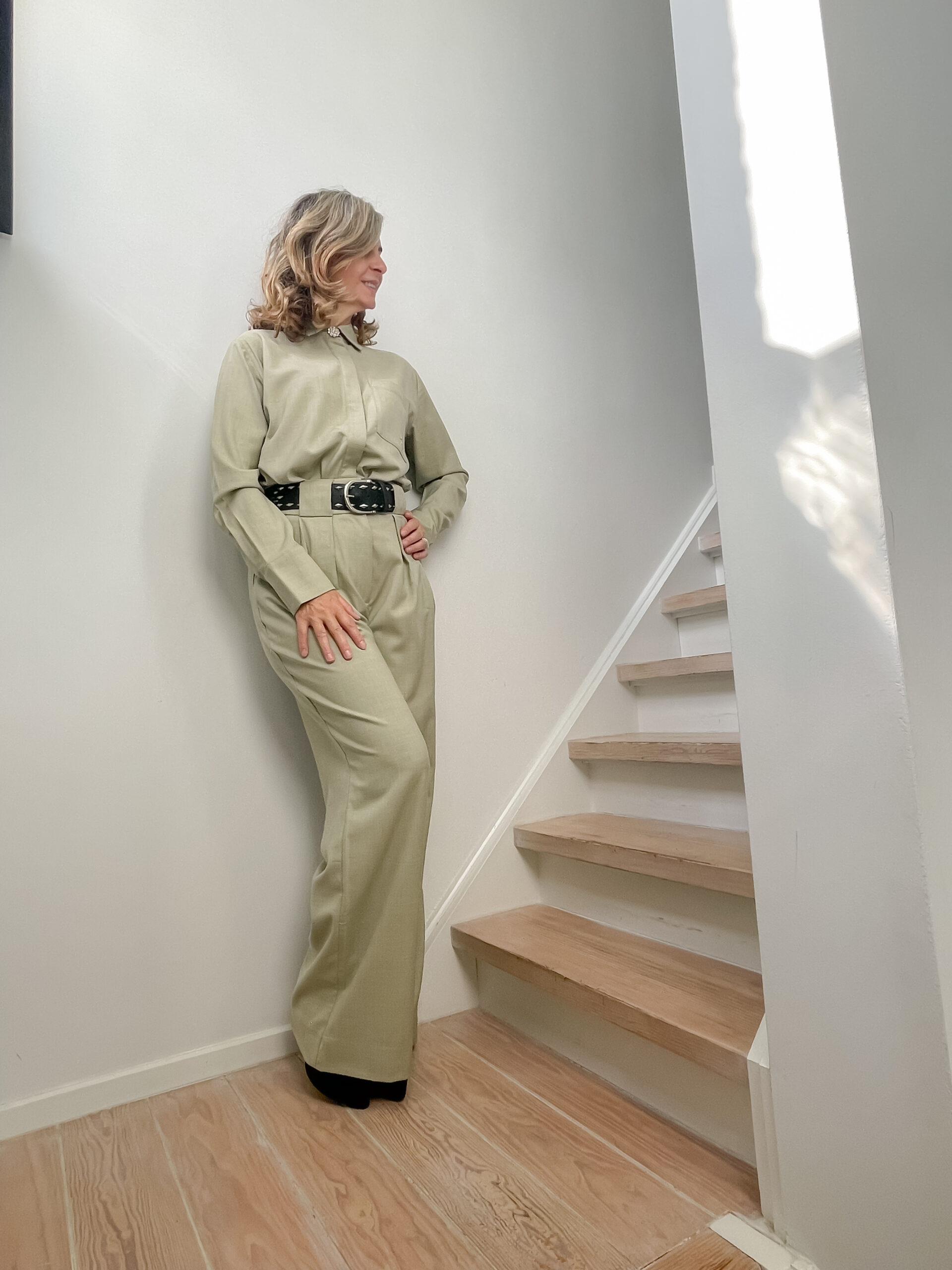 Tiera ralaxed fit blouse dusty green melange - Image 3