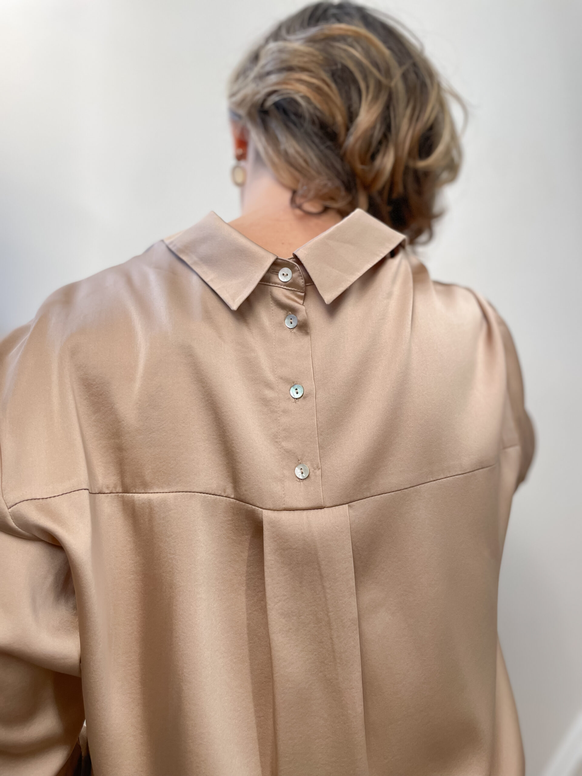 Zijde hemdsblouse Camel - Image 5