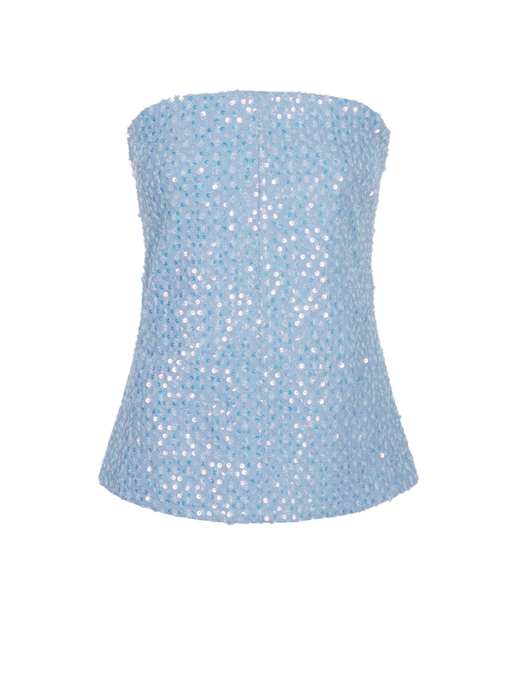 Sherbet embellished corset sky blue