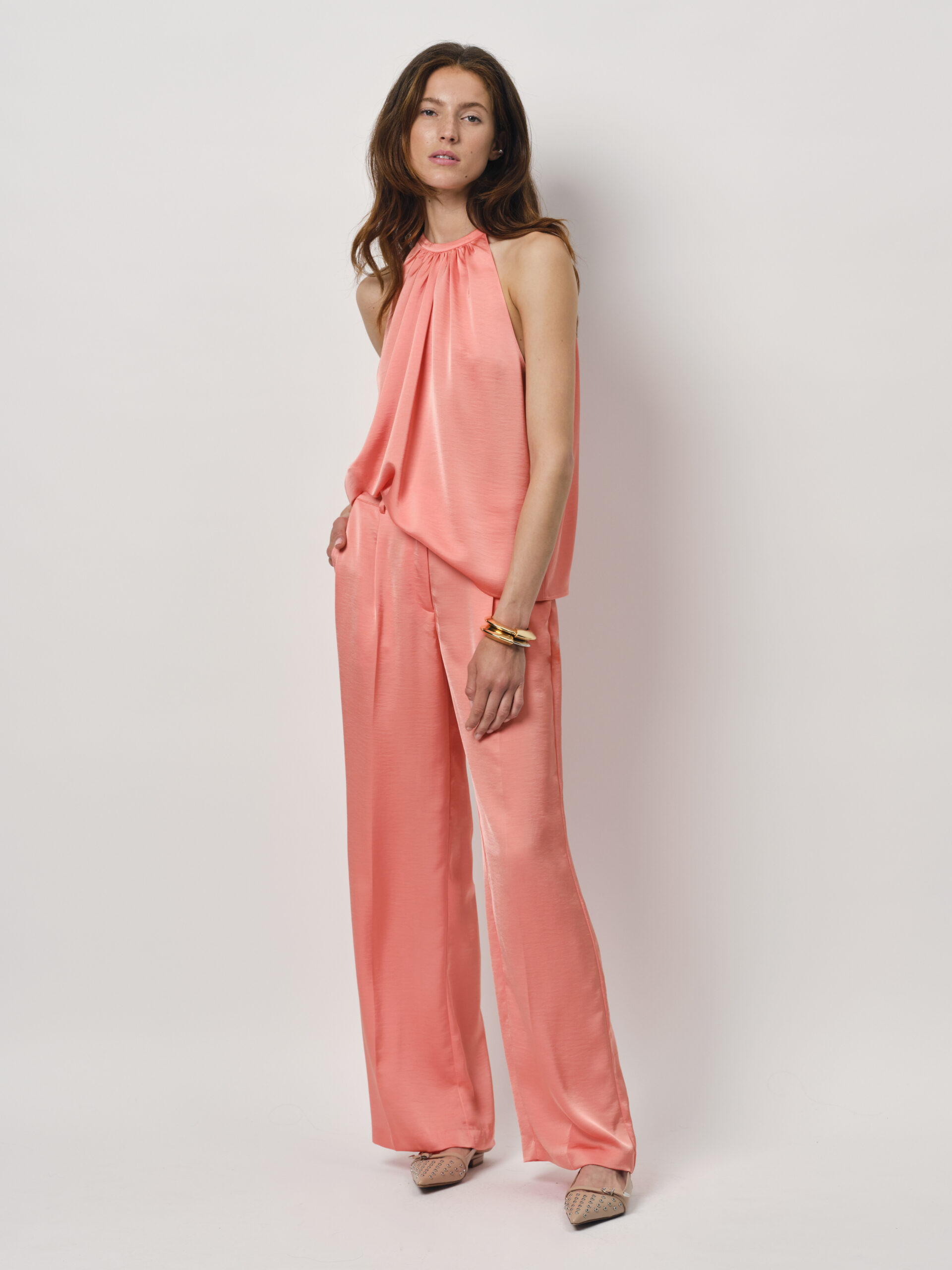 Jules wide leg broek radiant abricot - Image 2