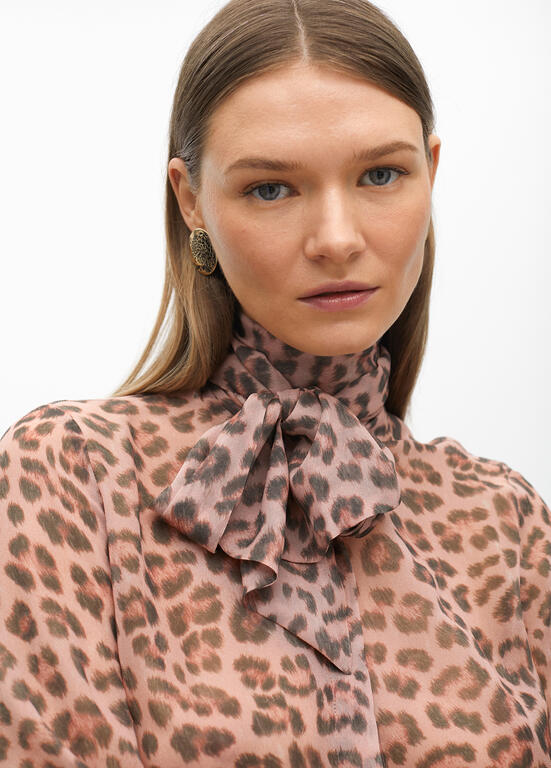 Animal print shirt with a tie Rosa - Image 3