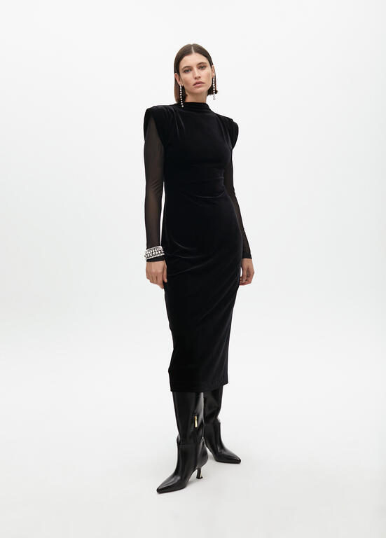 Maxi dress velvet negro