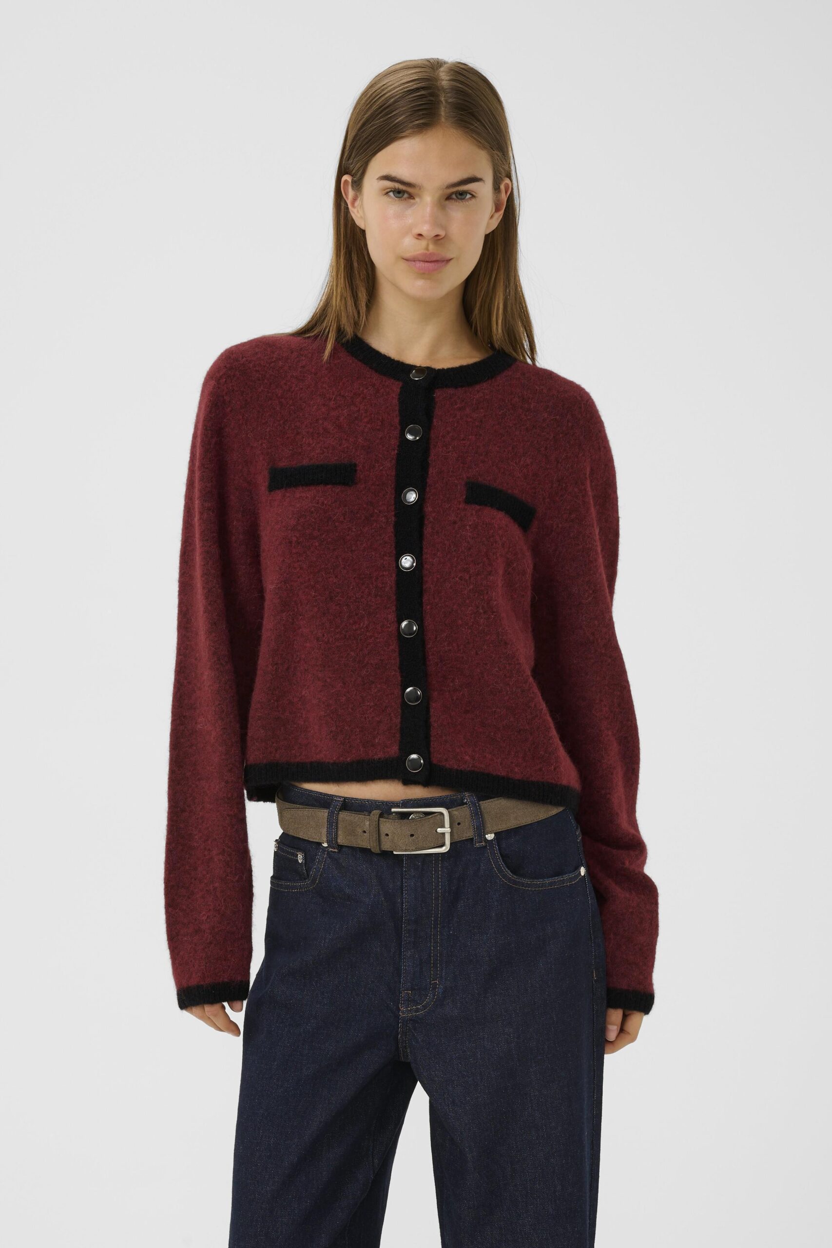 Alpha cardigan blood red black - Image 2