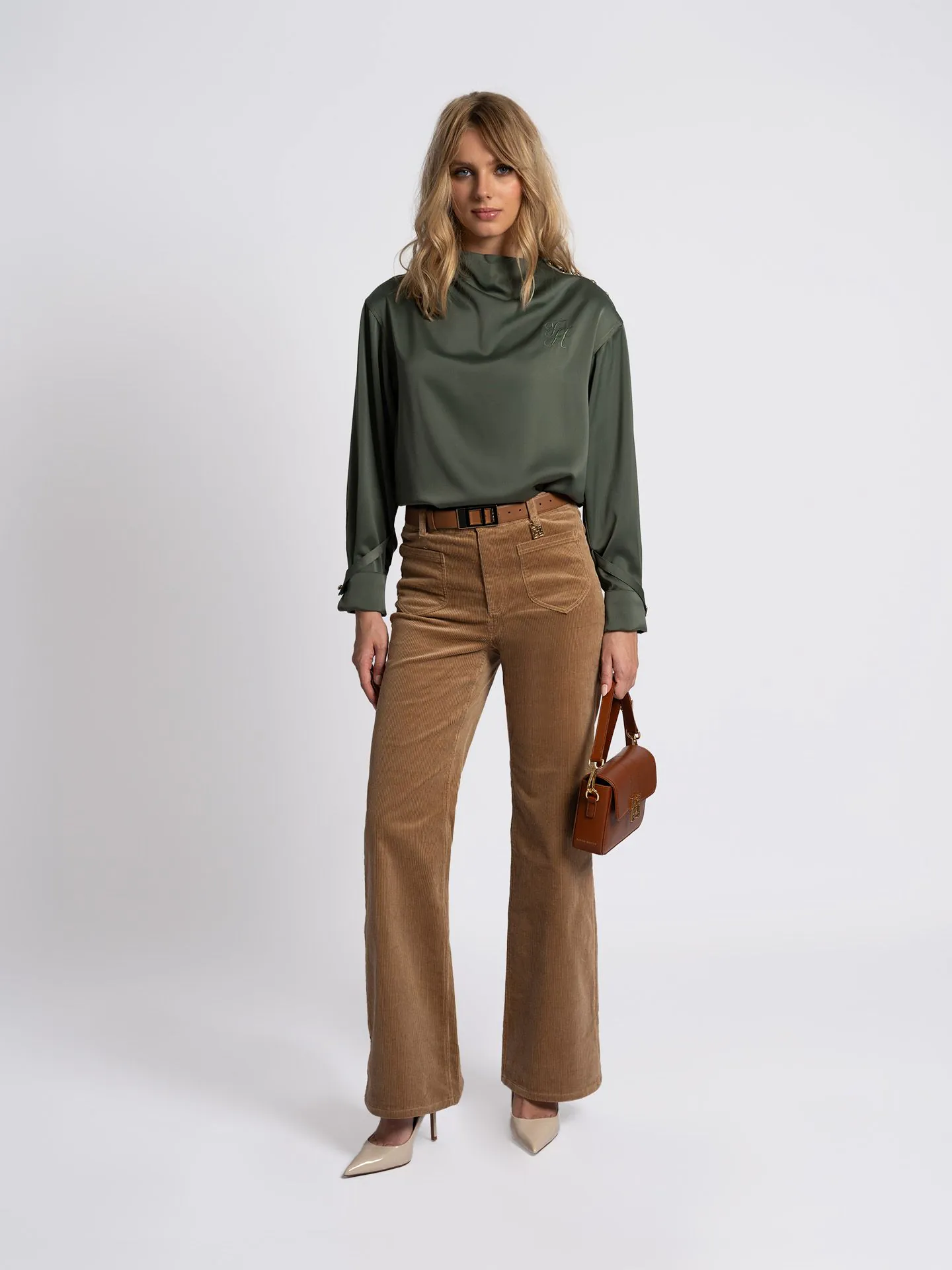 Ivanna corduroy flared broek dark caramel - Image 2