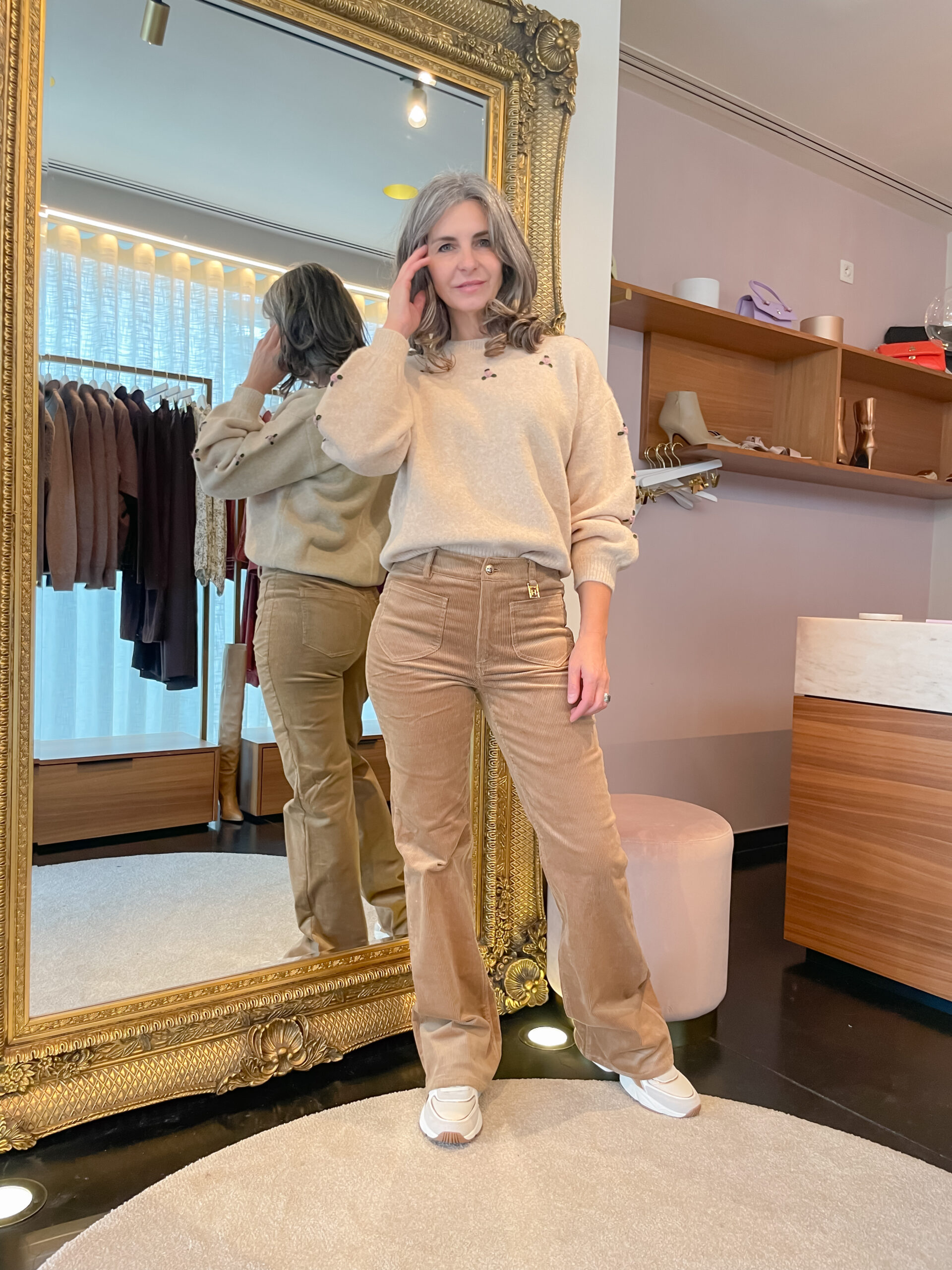 Ivanna corduroy flared broek dark caramel - Image 7