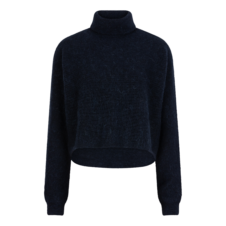 Yuri cropped turtle sweater dark blue