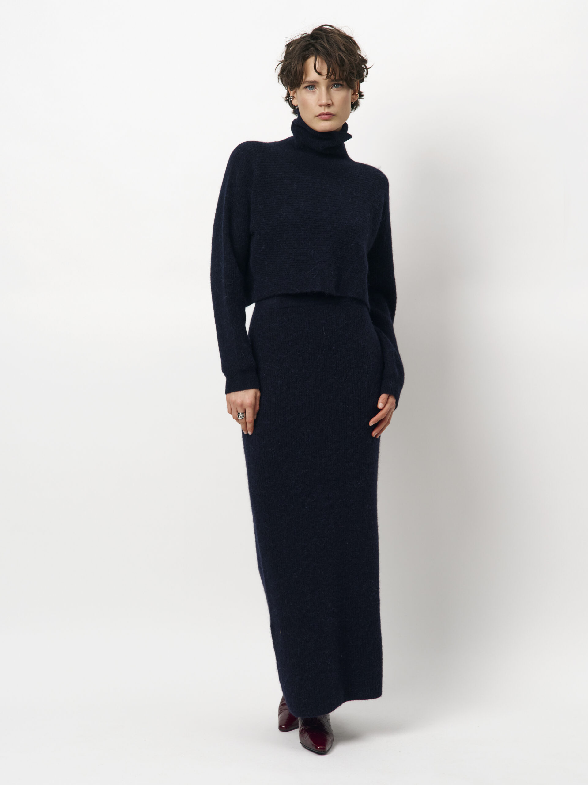 Suzy knitted maxi rok dark blue - Image 3
