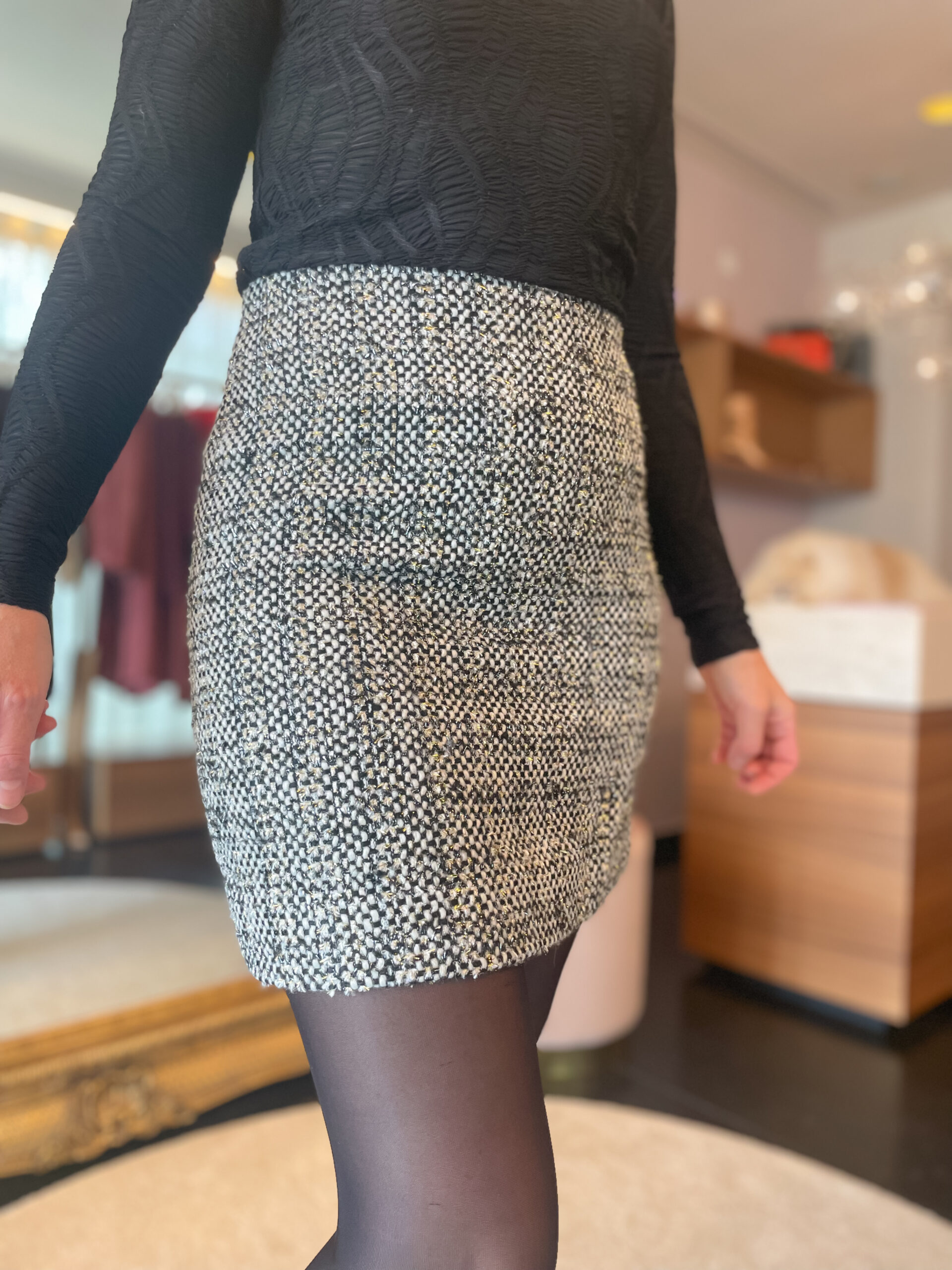 Rubi skirt grey off white - Image 2