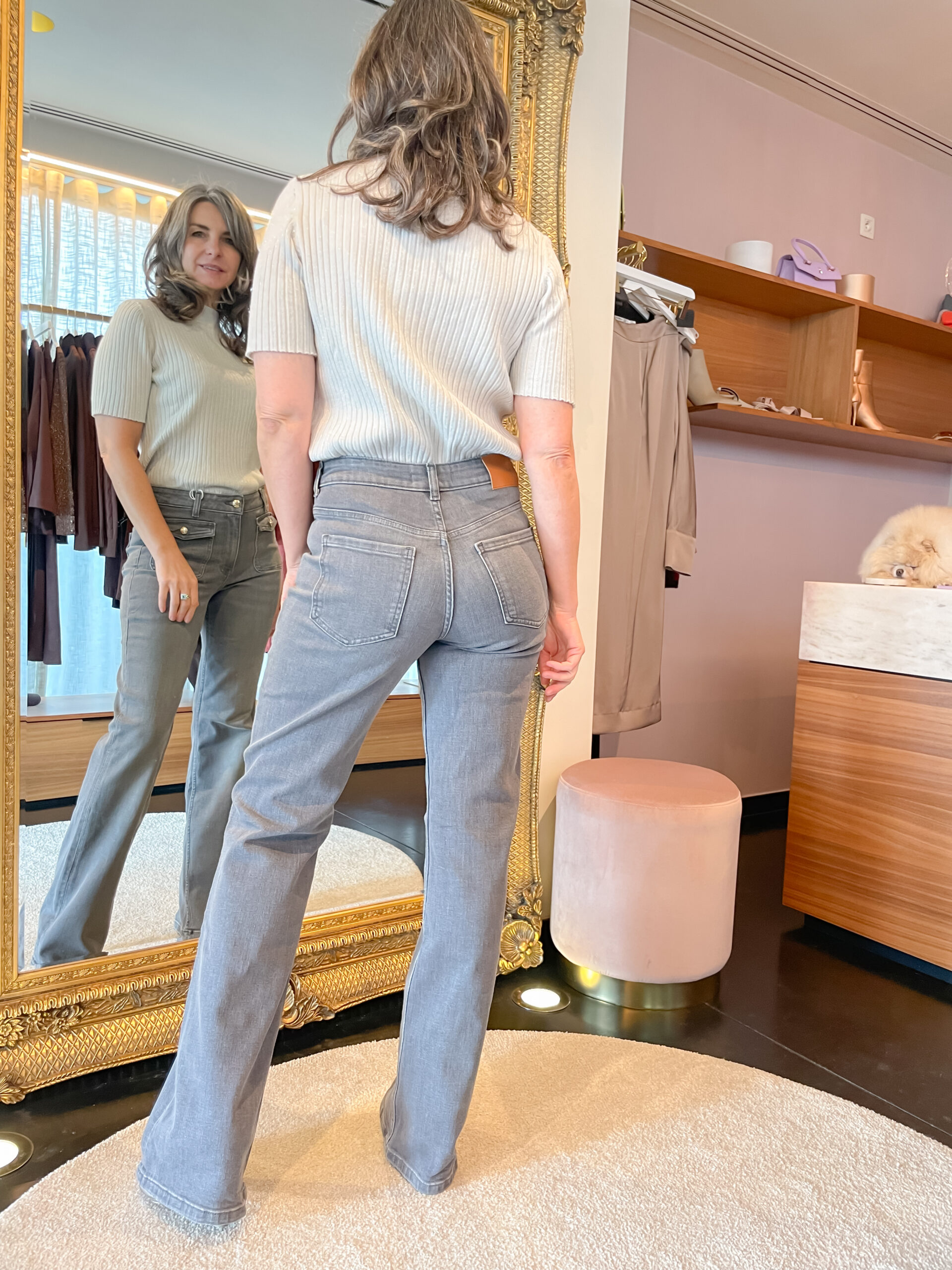 Knitted top long sleeves lurex coffee - Image 3