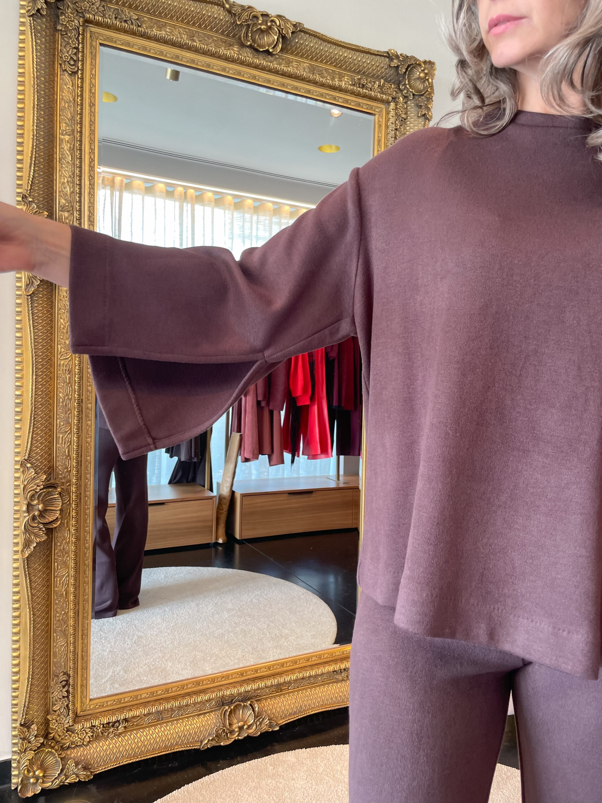 Blouse with wide sleeves coffee - Image 2