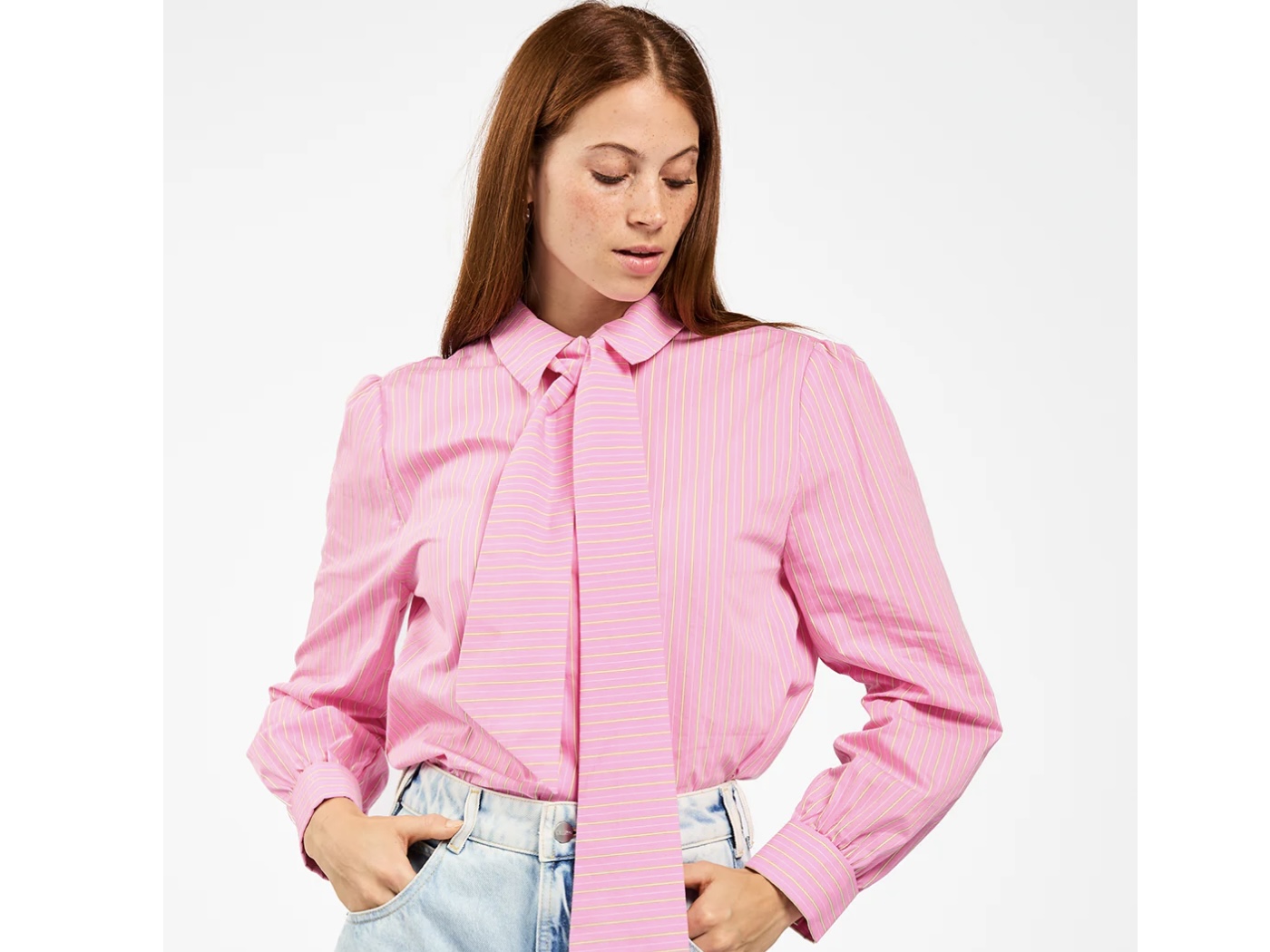 Fenne striped blouse pink