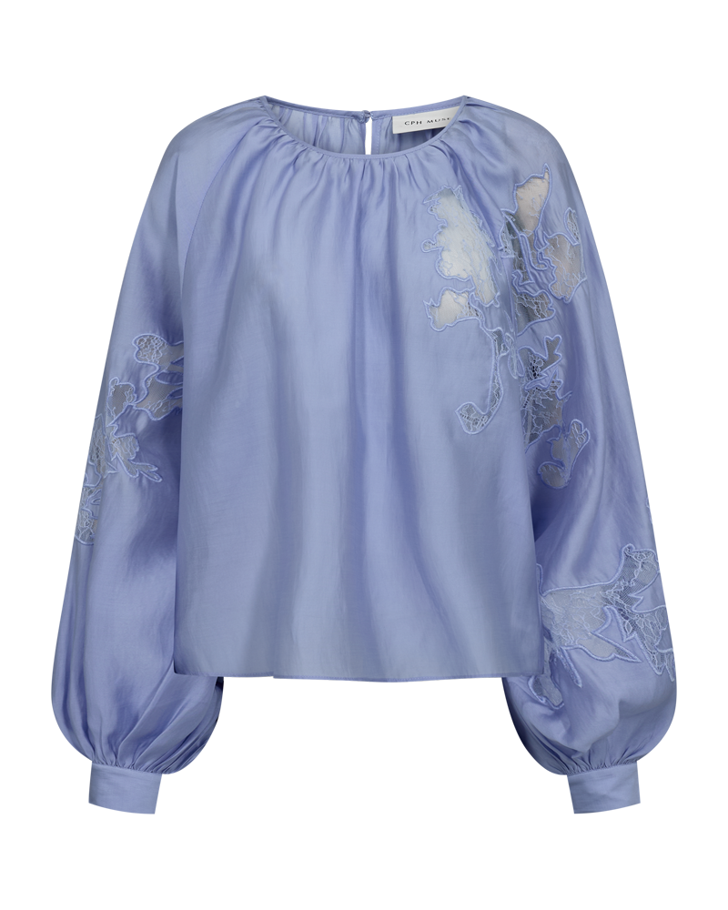 Molly blouse blue heron