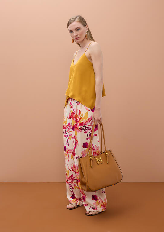 Printed wide leg satin trousers Rosa multicolor - Image 2