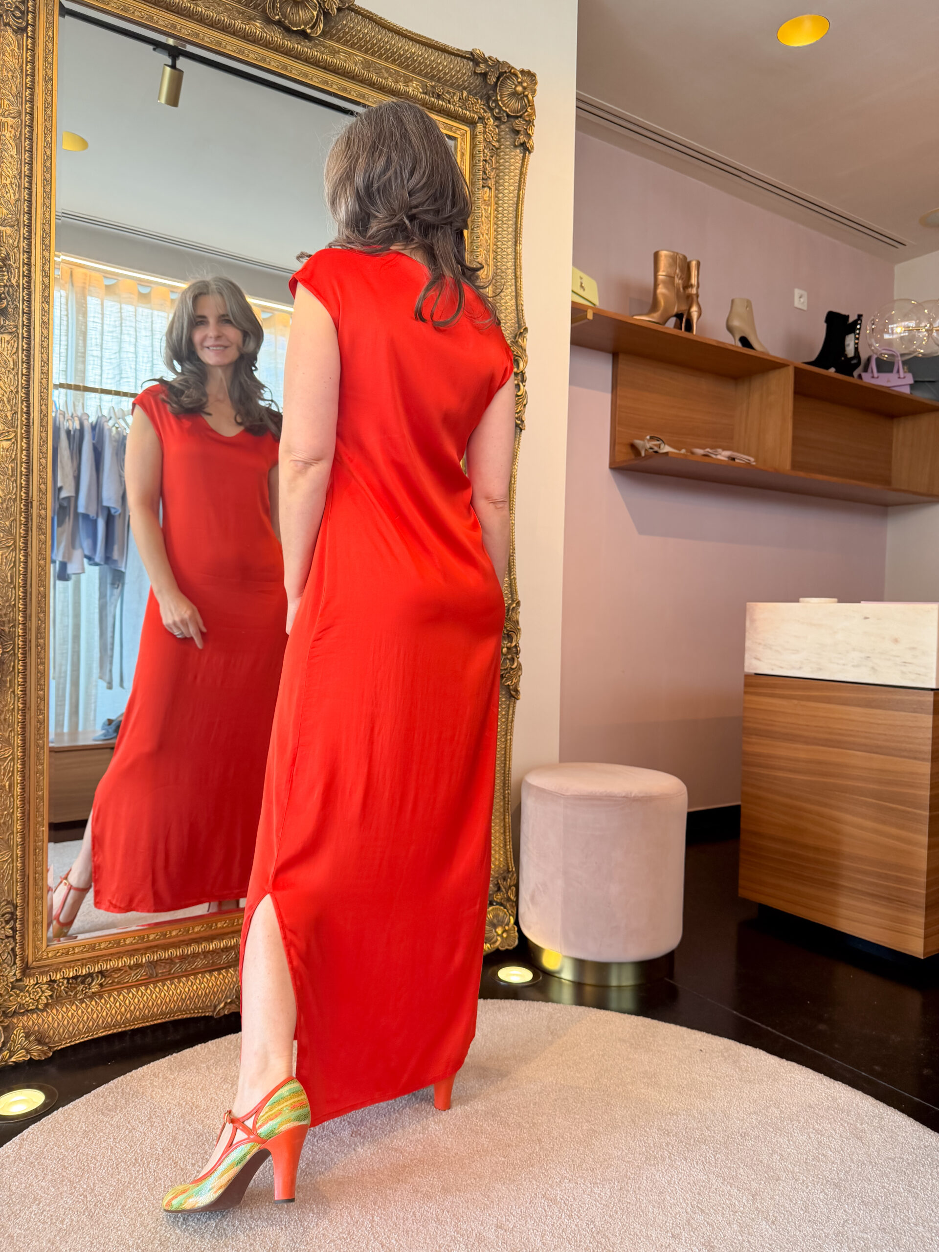 Abito raso stretch coral - Image 3