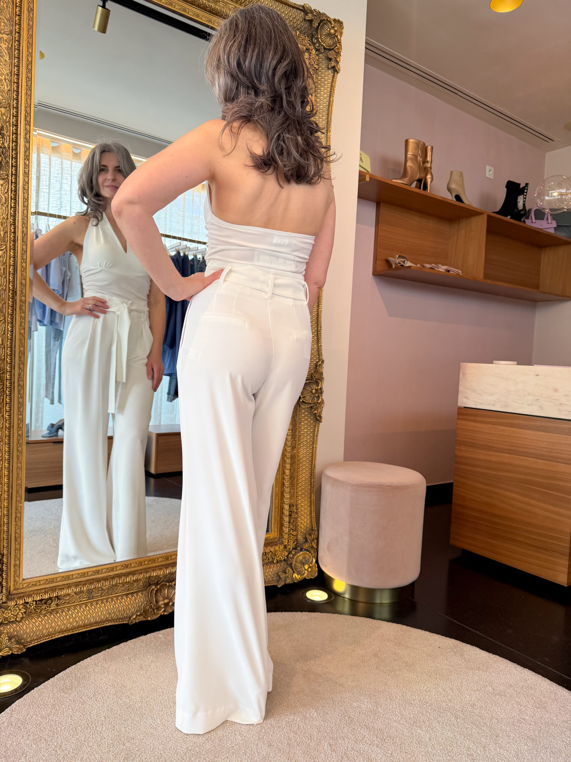 High waisted palazzo pants white - Image 3