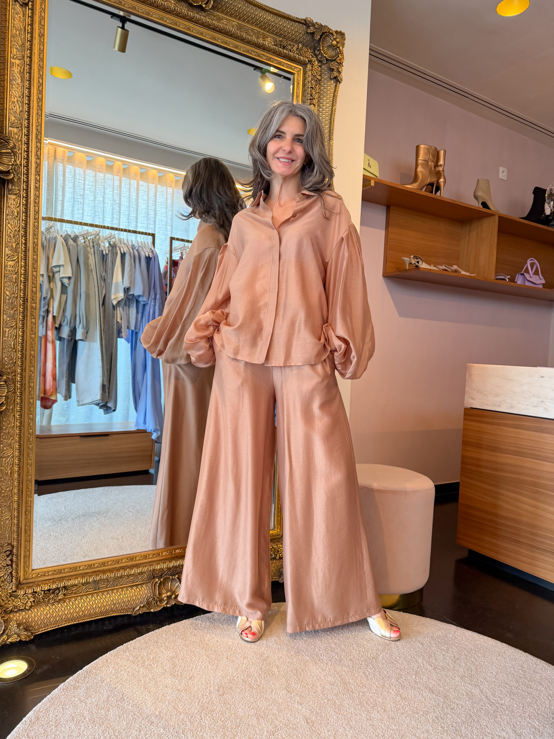 Pantaloni voile nocciola - Image 2