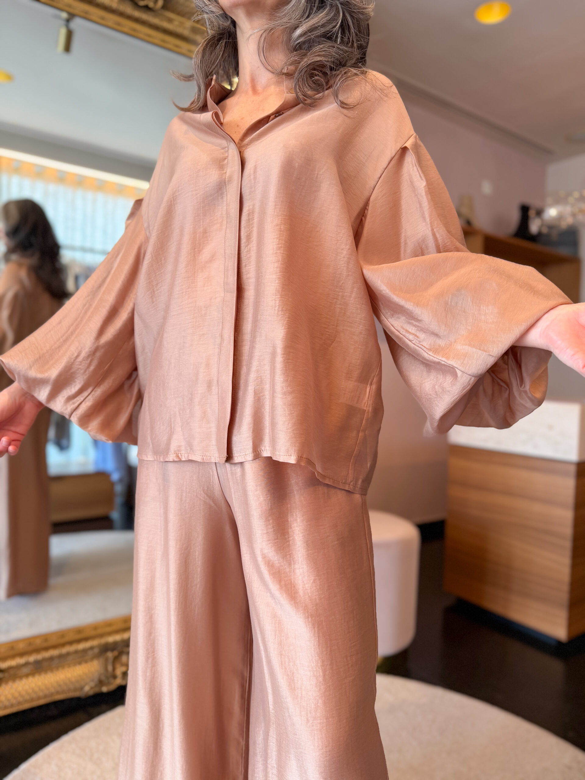 Camicia voile nocciola - Image 5