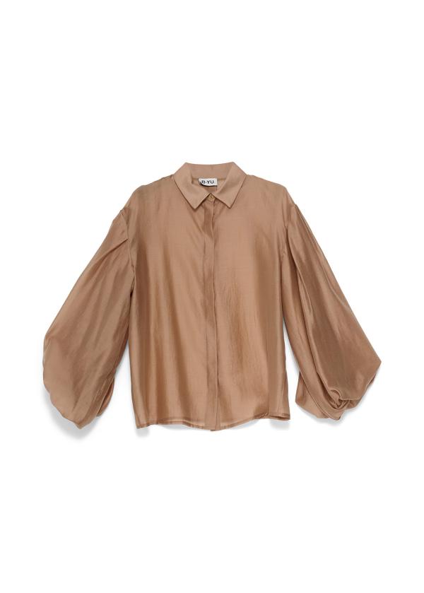 Camicia voile nocciola